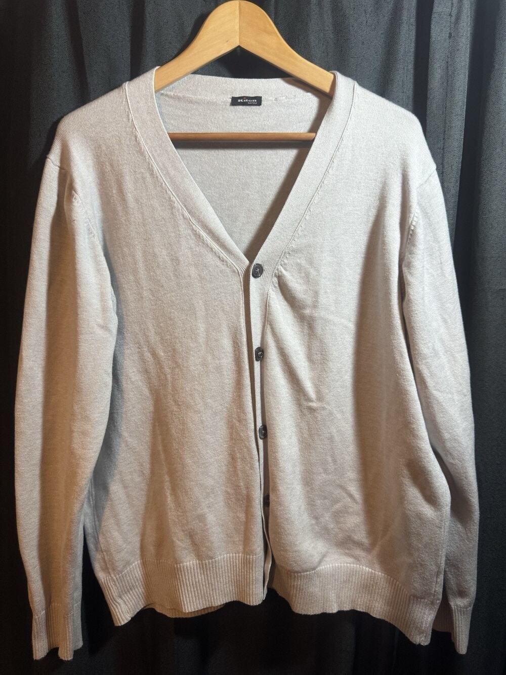 Kiton Napoli Men’s Cardigan Sweater Grey Cashmere Size L